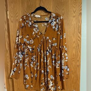 Floral Brown Blouse
